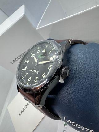 Reloj lacoste correa de piel marron