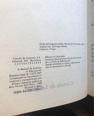 Mecanoscrito del segundo origen