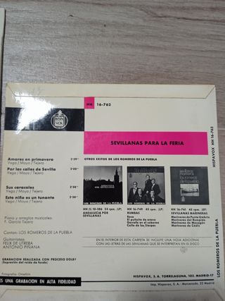5 Discos de vinilo de sevillanas.