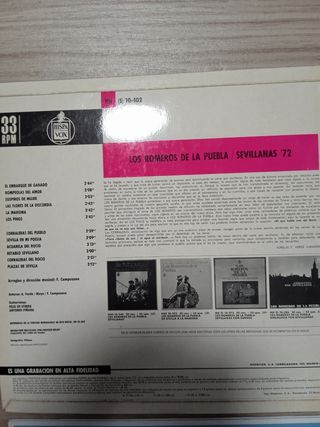 5 Discos de vinilo de sevillanas.