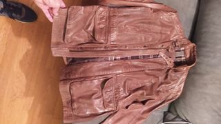 Chaqueta piel marrón 100