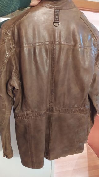 Chaqueta piel marrón 100