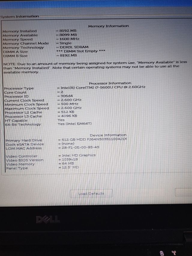 PC portátil Dell Latitude E7250