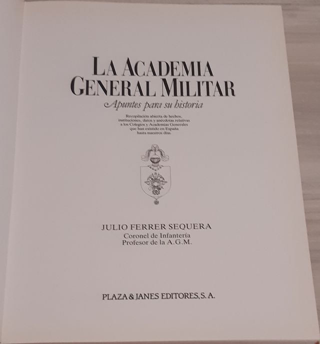 ACADEMIA GENERAL MILITAR. APUNTES PARA SU HISTORIA