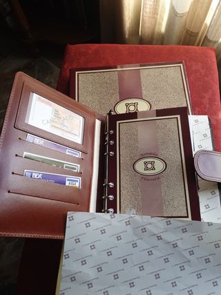 Block porta-agenda cuero