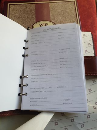 Block porta-agenda cuero