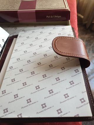 Block porta-agenda cuero