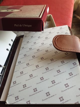 Block porta-agenda cuero