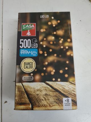 FILO LED 25 METRI 500 LUCI BIANCO CALDO