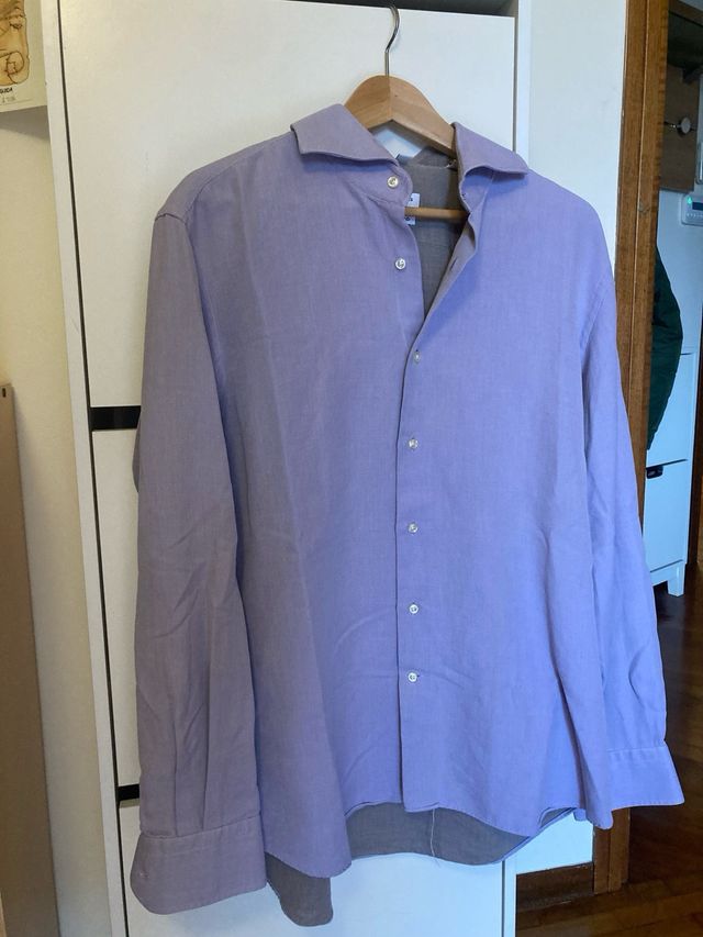 Camicia lilla uomo slim fit