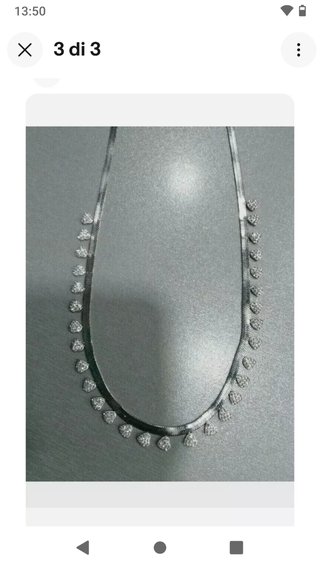 Collana maglia piatta cuoricini inox