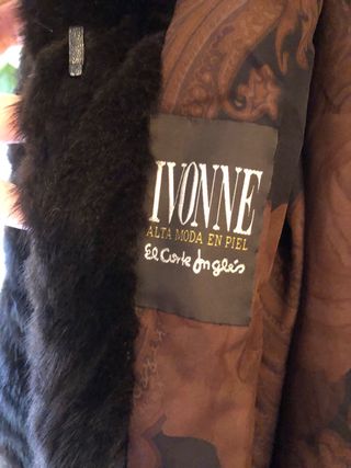 Abrigo peleteria negro / marron oscuro