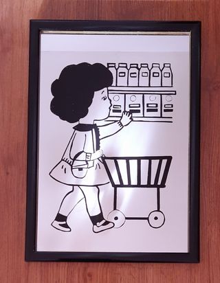 Cuadro espejo dibujo tallado