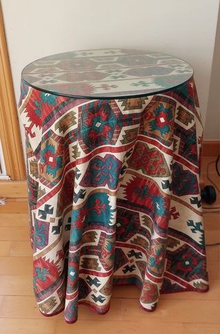 Mesa camilla con cristal 40cm y funda.