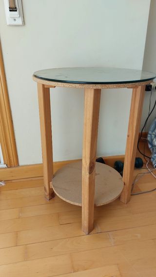 Mesa camilla con cristal 40cm y funda.