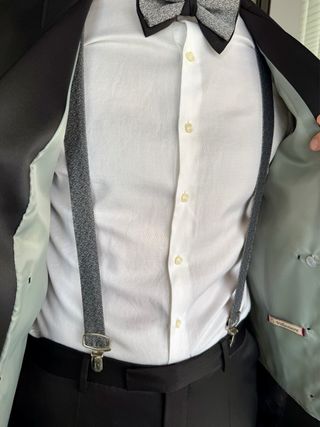 Traje novio, chaleco, tirantes, pajarita y pañu