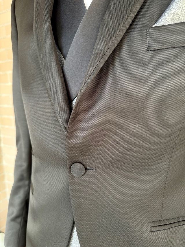 Traje novio, chaleco, tirantes, pajarita y pañu