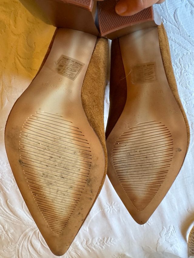 Botin camel oscuro tacon bloque talla 38 RAID 