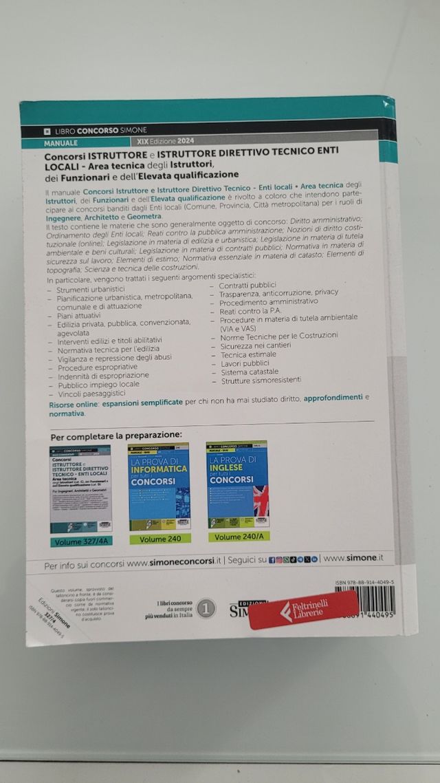 Libro Concorso istruttore Tecnico