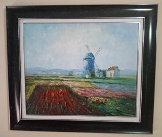 3 cuadros decorativos paisajes al oleo