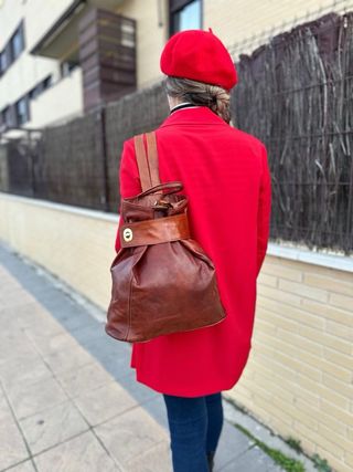 MOCHILA CUERO CIERRE ANTIRROBO CRUDADO