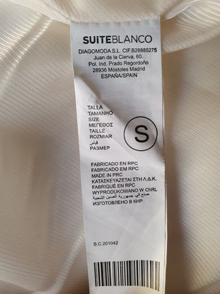 Abrigo blanco roto SuiteBlanco S