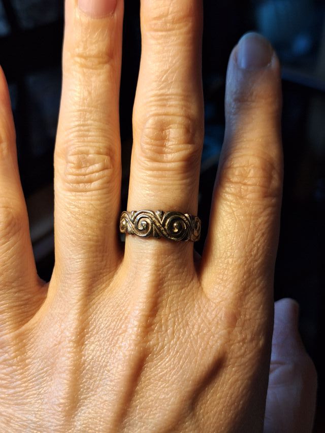 Anillo plata maciza vintage 1990