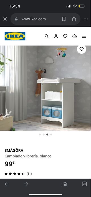 Mueble cambiador IKEA, parte de arriba