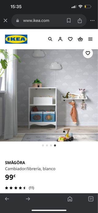 Mueble cambiador IKEA, parte de arriba