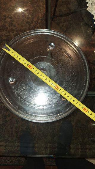Plato cristal microondas y carril