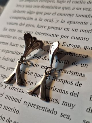 Pendientes plata maciza vintage década 90