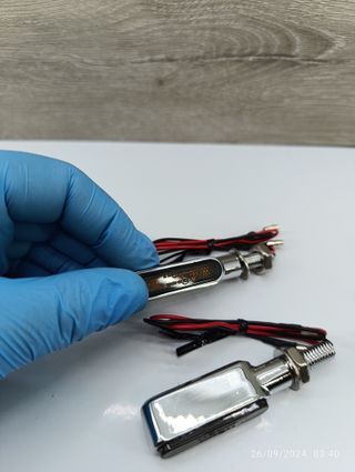 ✅ Intermitentes Moto homologados en metal crom 6.5