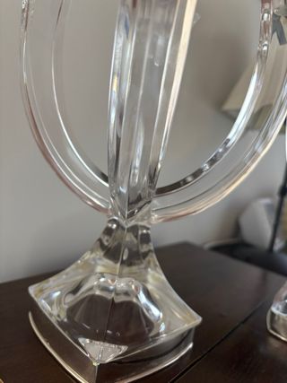 Candelabros cristal y base de plata