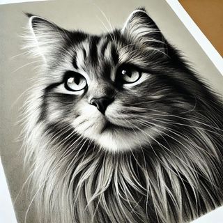 Retrato carboncillo gato