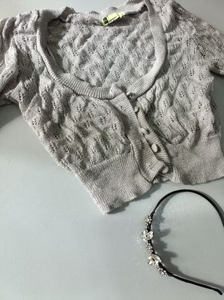 Torera plata y diadema pedrería 