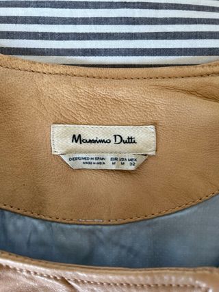 Cazadora de cuero beige