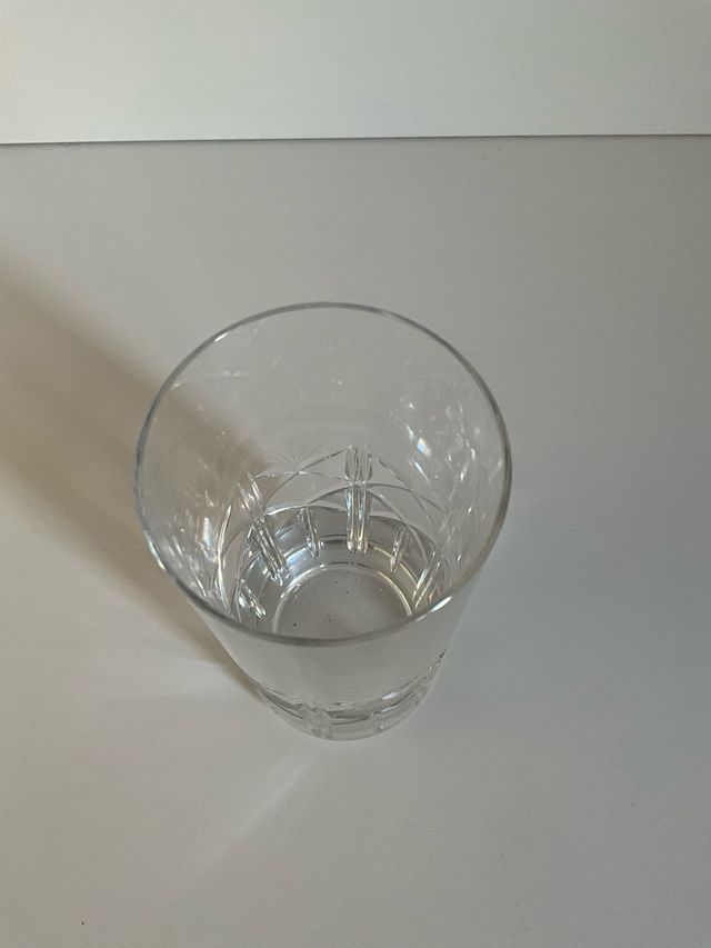 Vasos tubo cristal tallado bohemia