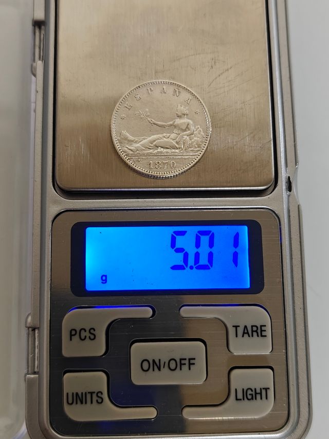 EXCELENTE 1 PESETA 1870 *18 70 ESPAÑA SNM EBC