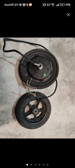 motore anteriore + ruota posteriore monopattino