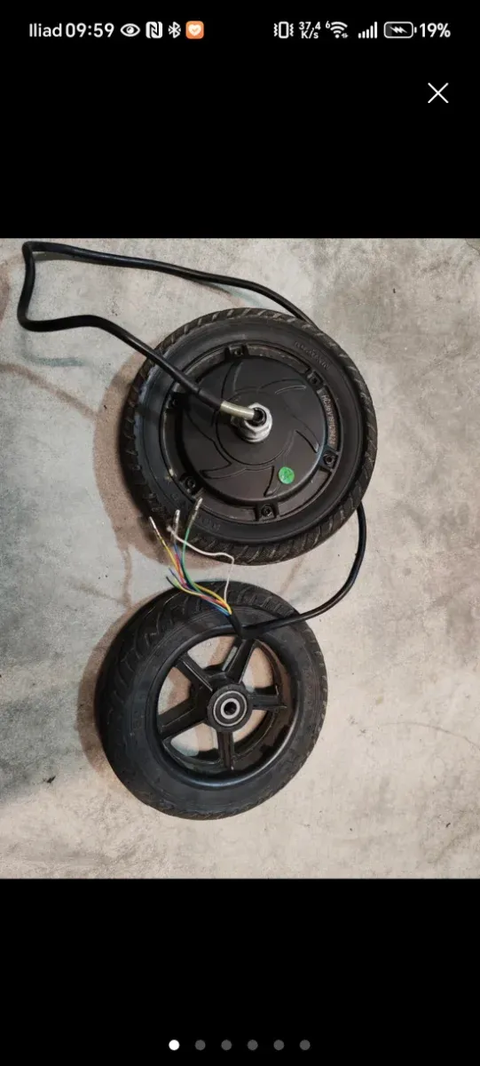 motore anteriore + ruota posteriore monopattino