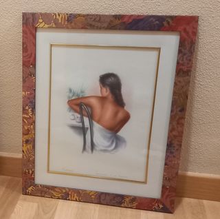 Conjunto cuadros mujer de espaldas tocador