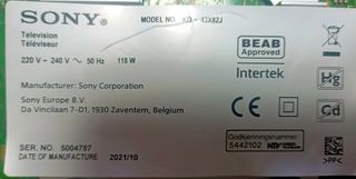 Sony model NO. KD - 43X82J