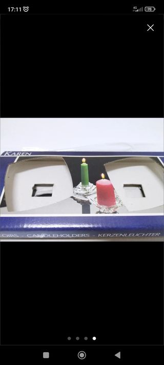 Coppia porta candele in vetro