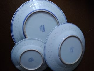 3 Piattini cinesi con disegni di draghi