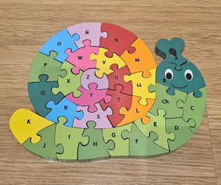 Puzzle madera caracol letras y numeros