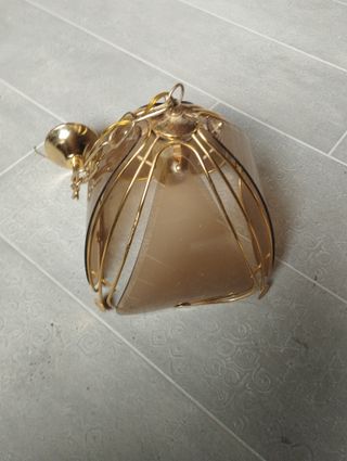 TRE LAMPADARI DA FOFFITTO IN VETRO E METALLO