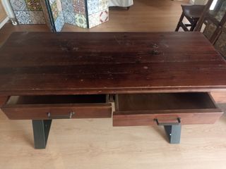 Consola de madera y forja