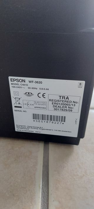 Impresora Epson WF3620, nueva.