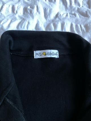 Vintage y2k glam black long sleeves polo top