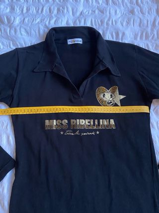 Vintage y2k glam black long sleeves polo top